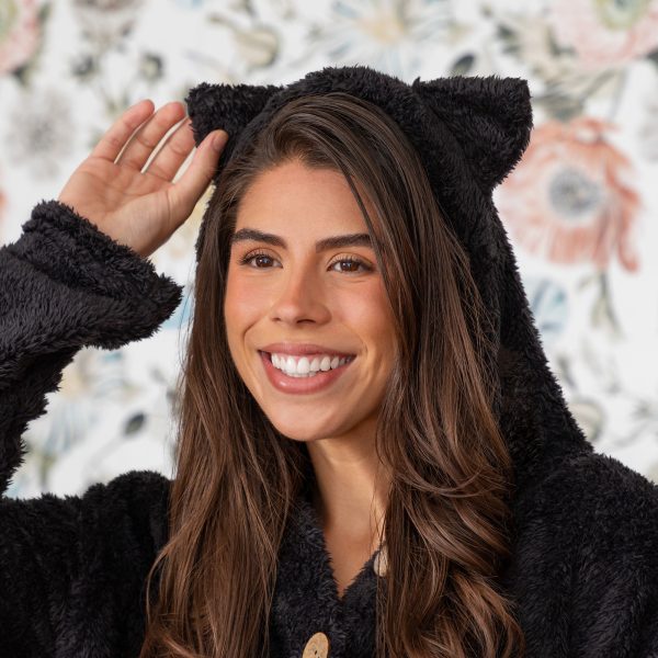 Soft Fluffy Cat Ears Button Up Hoodie For Sale