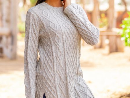 Long Lines in Grey Baby Alpaca Grey Tunic Sweater Dress Online