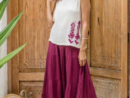 A Day Out in Mulberry Thai Cotton Double Gauze Skirt Hot on Sale