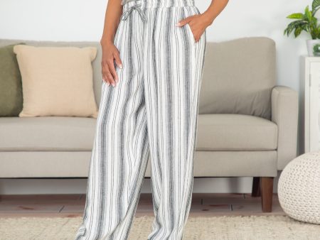 Women s Striped High-Rise Wide-Leg Pants Online now