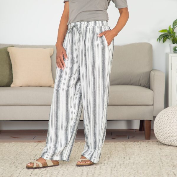 Women s Striped High-Rise Wide-Leg Pants Online now