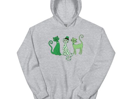 Whimsy St. Patrick s Day Cats Hoodie For Discount