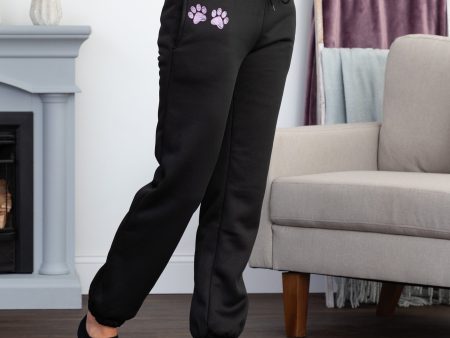 Paw Print Fleece Lined Sweatpants Cheap