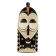 Yaka Rites Artisan Crafted Congolese African Mask in Brown and White Online Sale