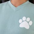 Chenille Paw V-Neck Pullover Sweatshirt Fashion