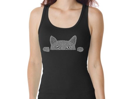 Peeking Cat  - Women s Word Art Tank Top Online