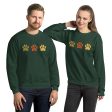 Festive Fall Paw Prints Crewneck Sweatshirt Fashion