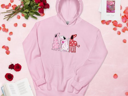 Whimsy Valentine Dogs Hoodie on Sale