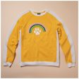 Rainbow & Paw Color-Block Crewneck Sweatshirt Cheap