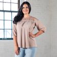 Cold Shoulder Juliet Sleeve Top Hot on Sale