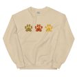 Festive Fall Paw Prints Crewneck Sweatshirt Fashion