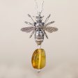 Worker Bee Bee-Themed Amber Pendant Necklace from Mexico For Cheap