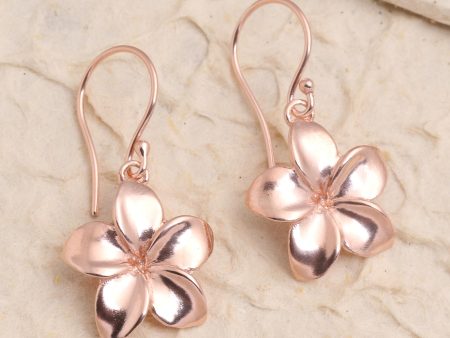 Twinkling Flowers Rose Gold Plated Sterling Silver Floral Dangle Earrings Online now