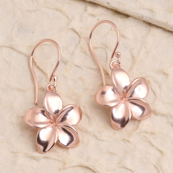 Twinkling Flowers Rose Gold Plated Sterling Silver Floral Dangle Earrings Online now