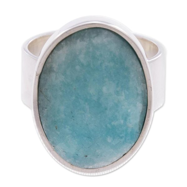 Amazonite Encounter Hand Made Peruvian Sterling Silver Amazonite Cocktail Ring For Discount