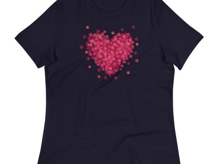 Bursting with Paw Love Women s Relaxed T-Shirt Discount