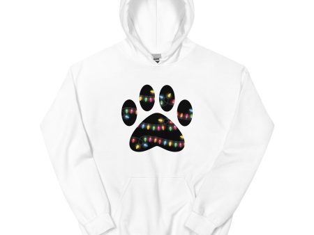 Christmas Lights Paw Print Hoodie For Sale