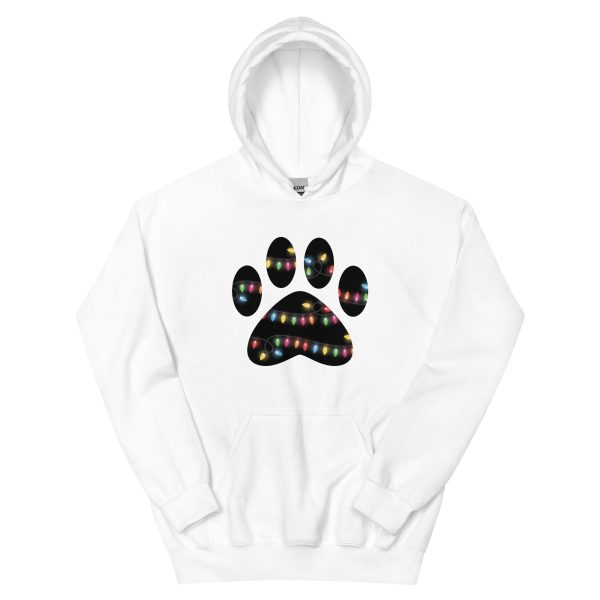 Christmas Lights Paw Print Hoodie For Sale