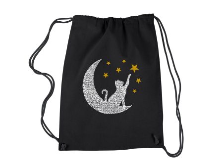 Cat Moon - Drawstring Backpack For Cheap