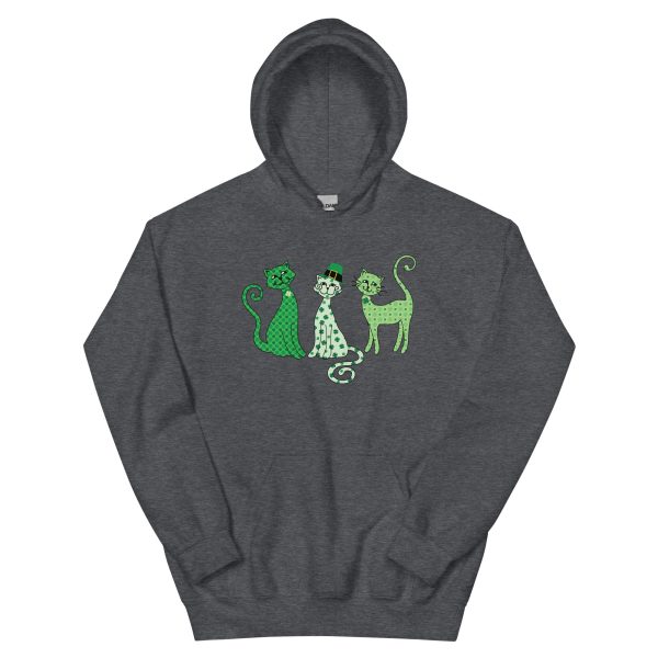 Whimsy St. Patrick s Day Cats Hoodie For Discount