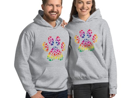 Paw of Hearts Rainbow Hoodie on Sale