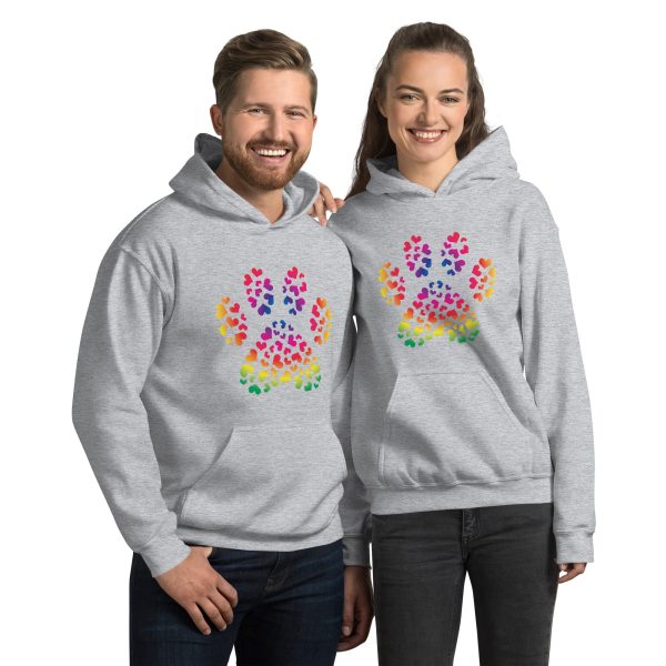 Paw of Hearts Rainbow Hoodie on Sale